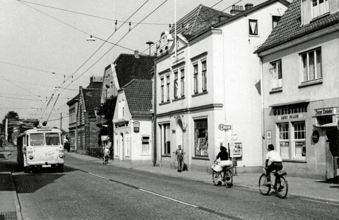 Burger Heerstr. (Richtung Burger Brücke), Burg; Foto: 1950er Jahre