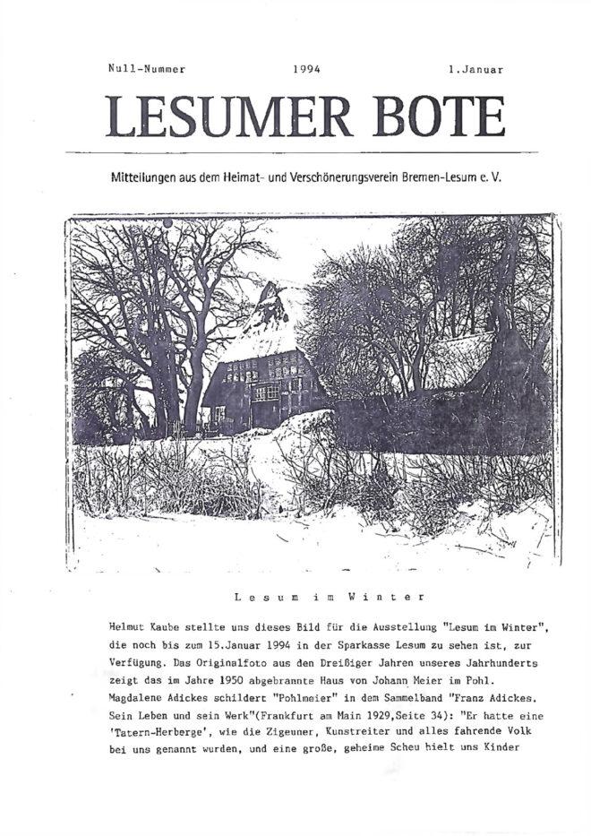 Titelbild Lesumer Bote Null-Nummer