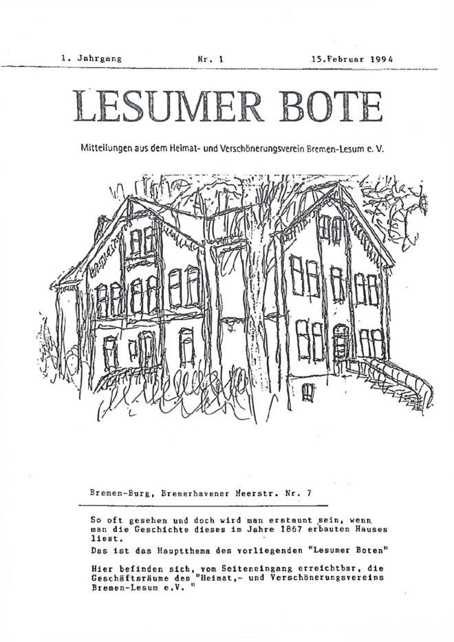 Titelbild Lesumer Bote Nr. 1