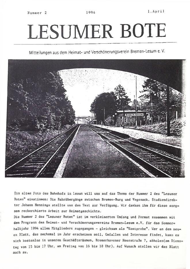 Titelbild Lesumer Bote Nr. 2