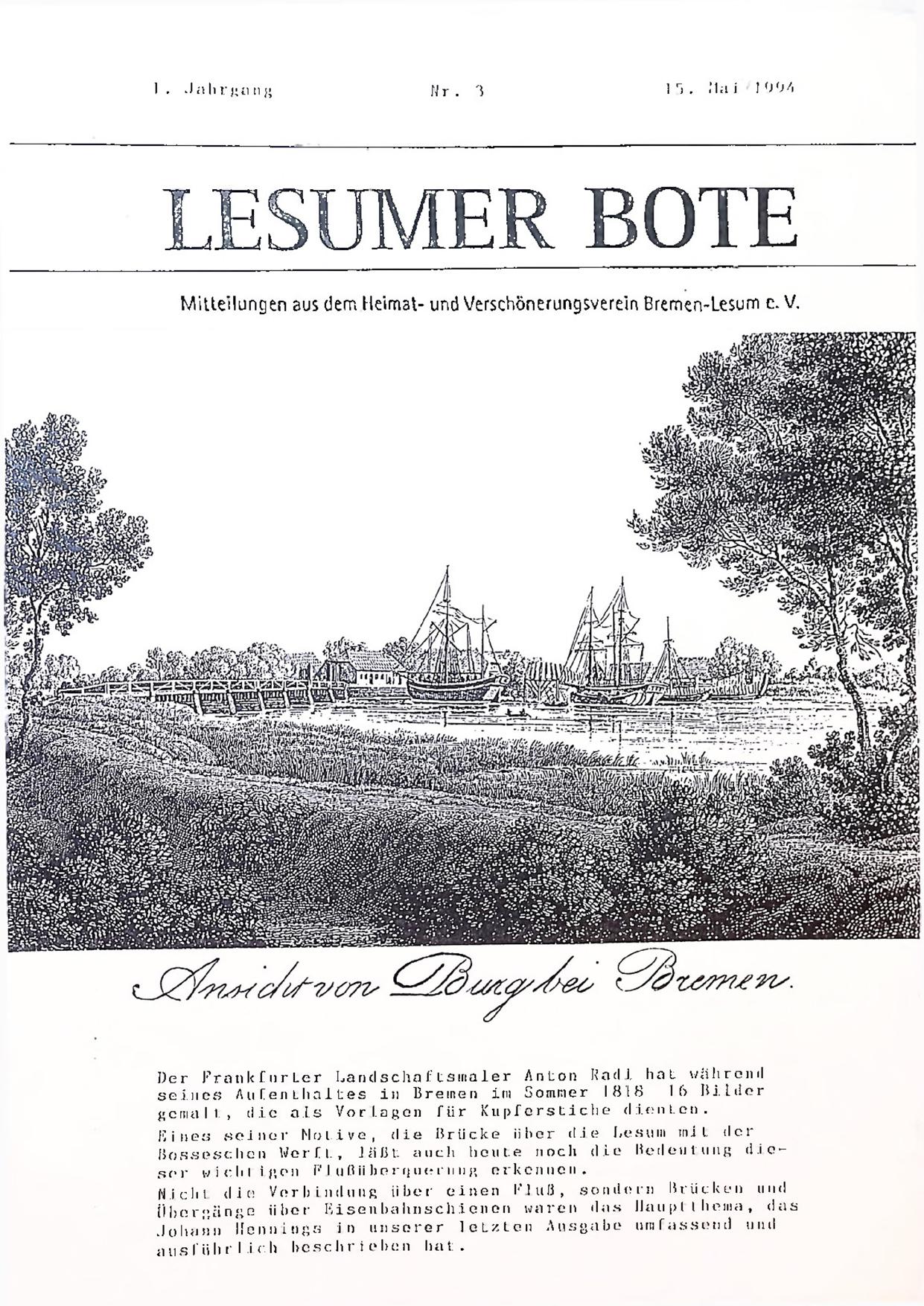 Titelbild Lesumer Bote Nr. 3