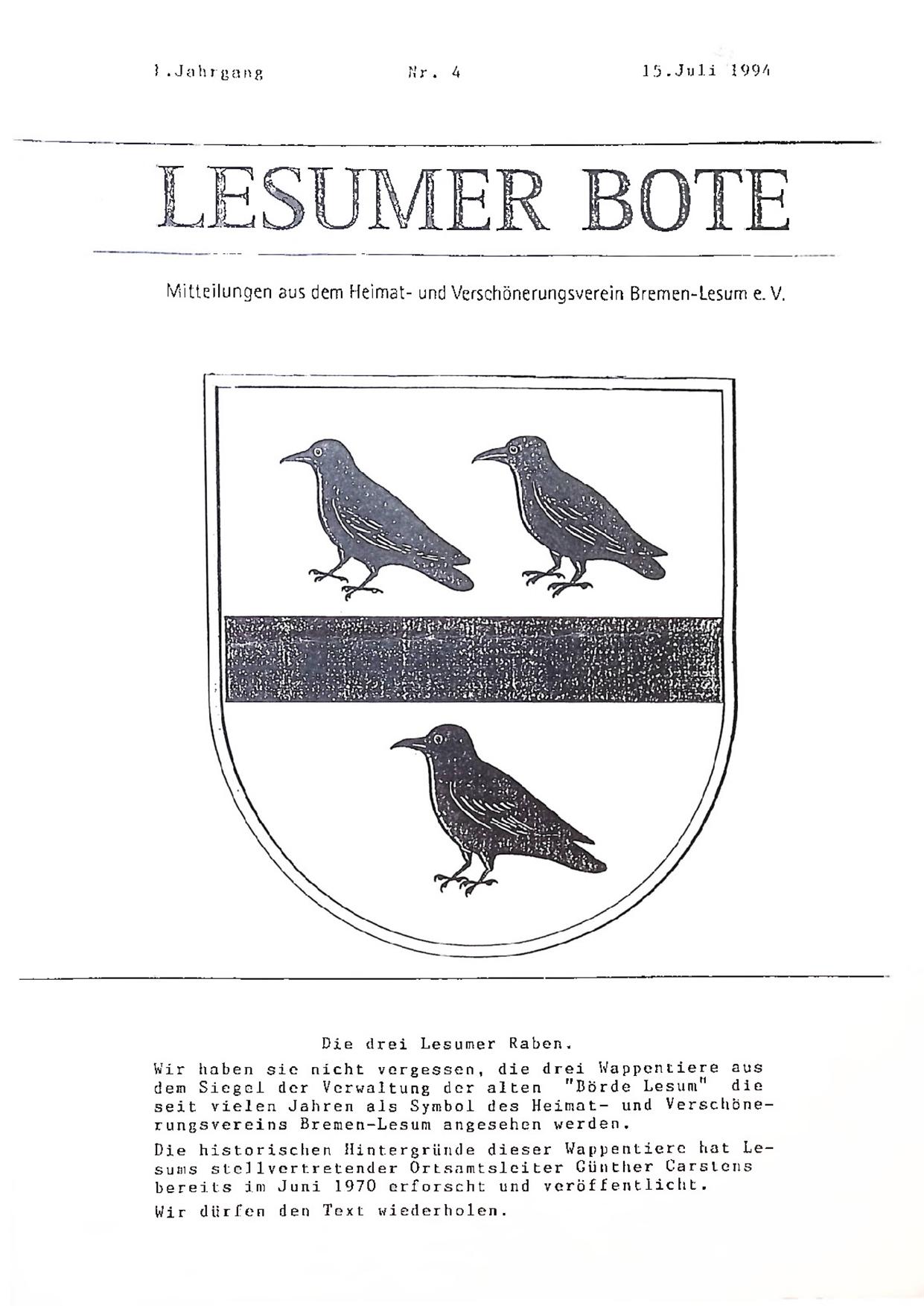 Titelbild Lesumer Bote Nr. 4