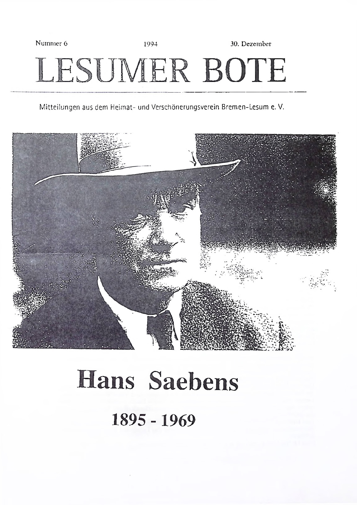 Titelbild Lesumer Bote Nr. 6