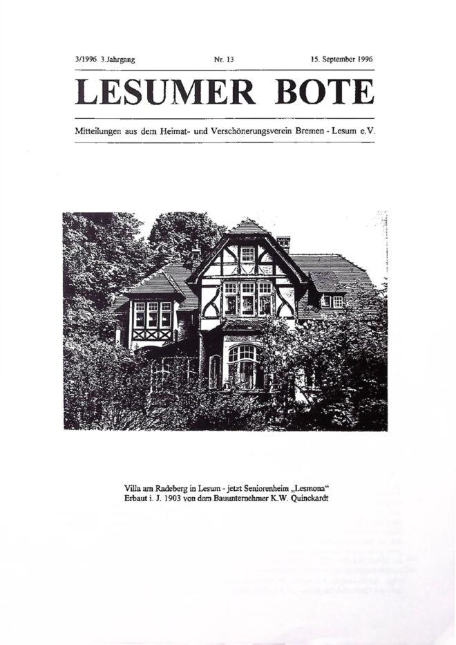 Titelbild Lesumer Bote Nr. 13
