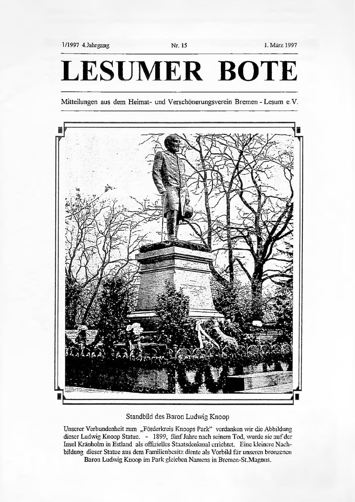 Titelbild Lesumer Bote Nr. 15