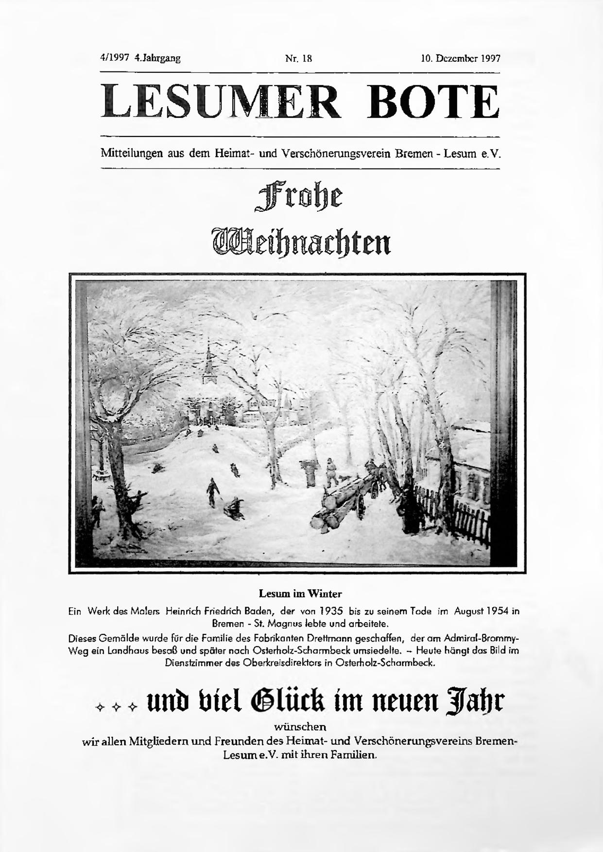 Titelbild Lesumer Bote Nr. 18