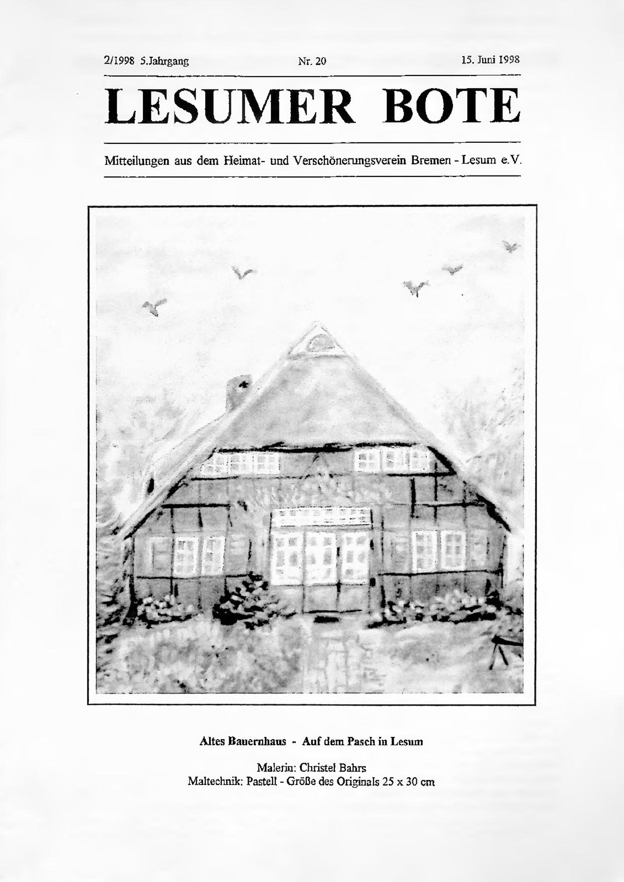 Titelbild Lesumer Bote Nr. 20