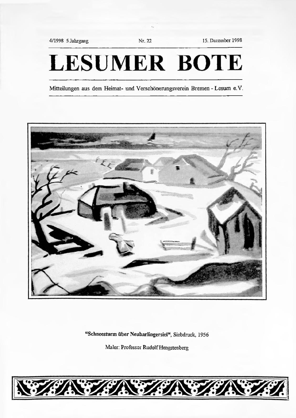 Titelbild Lesumer Bote Nr. 22