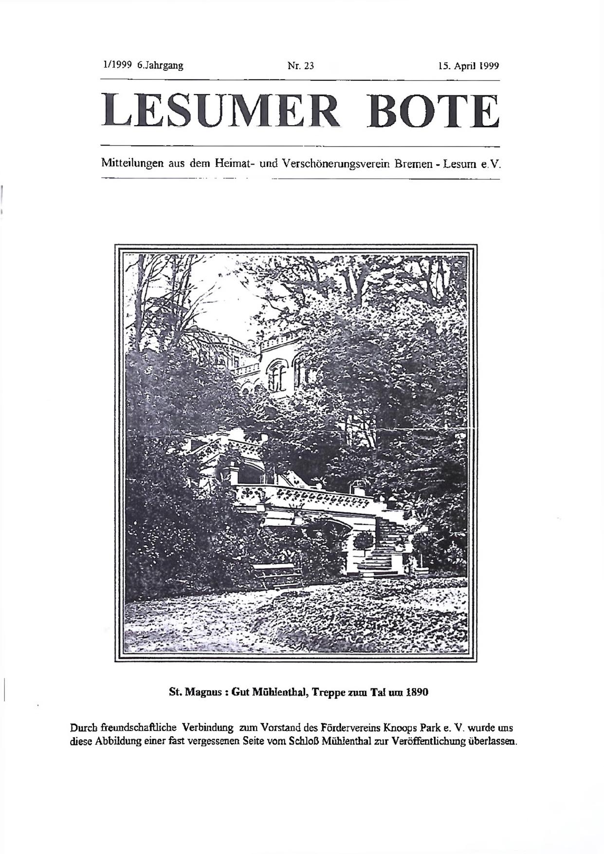 Titelbild Lesumer Bote Nr. 23