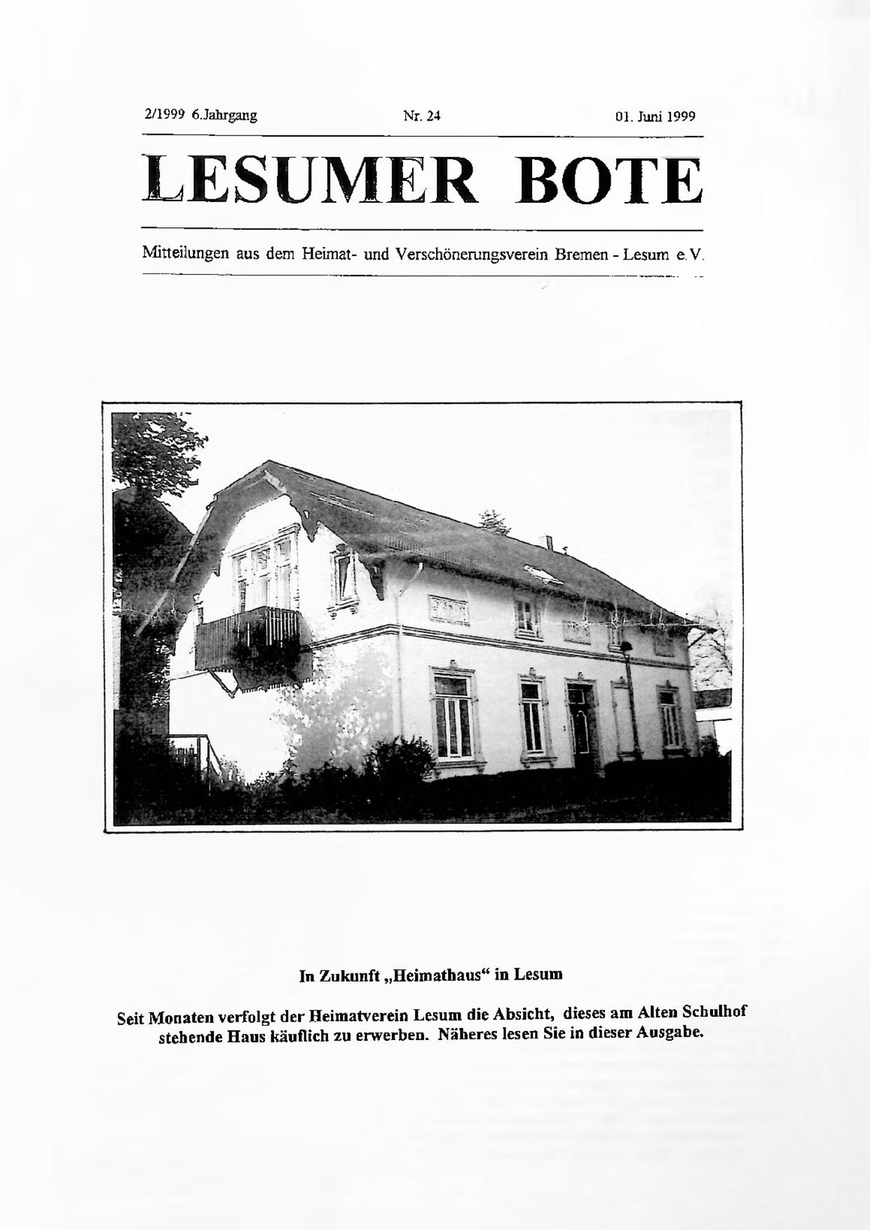 Titelbild Lesumer Bote Nr. 24