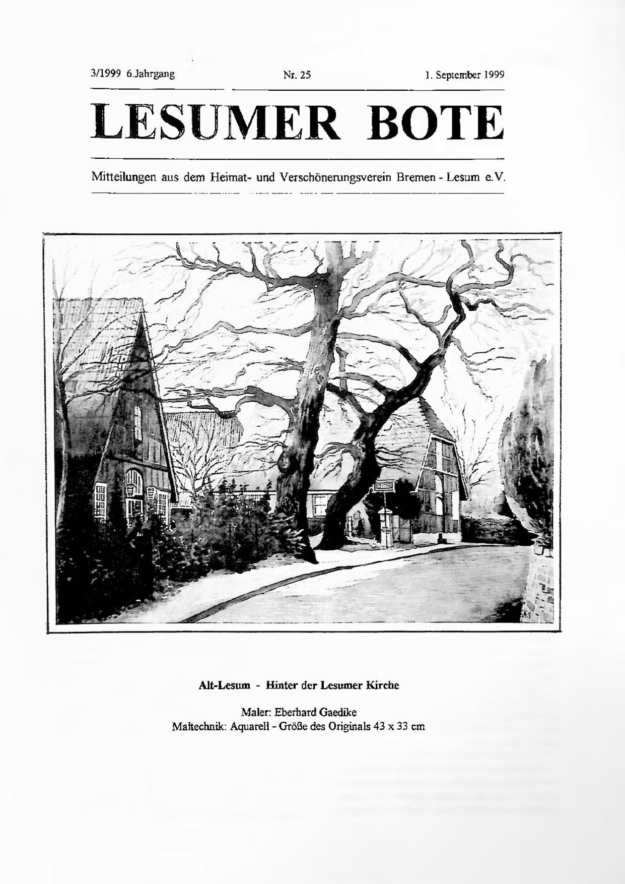 Titelbild Lesumer Bote Nr. 25