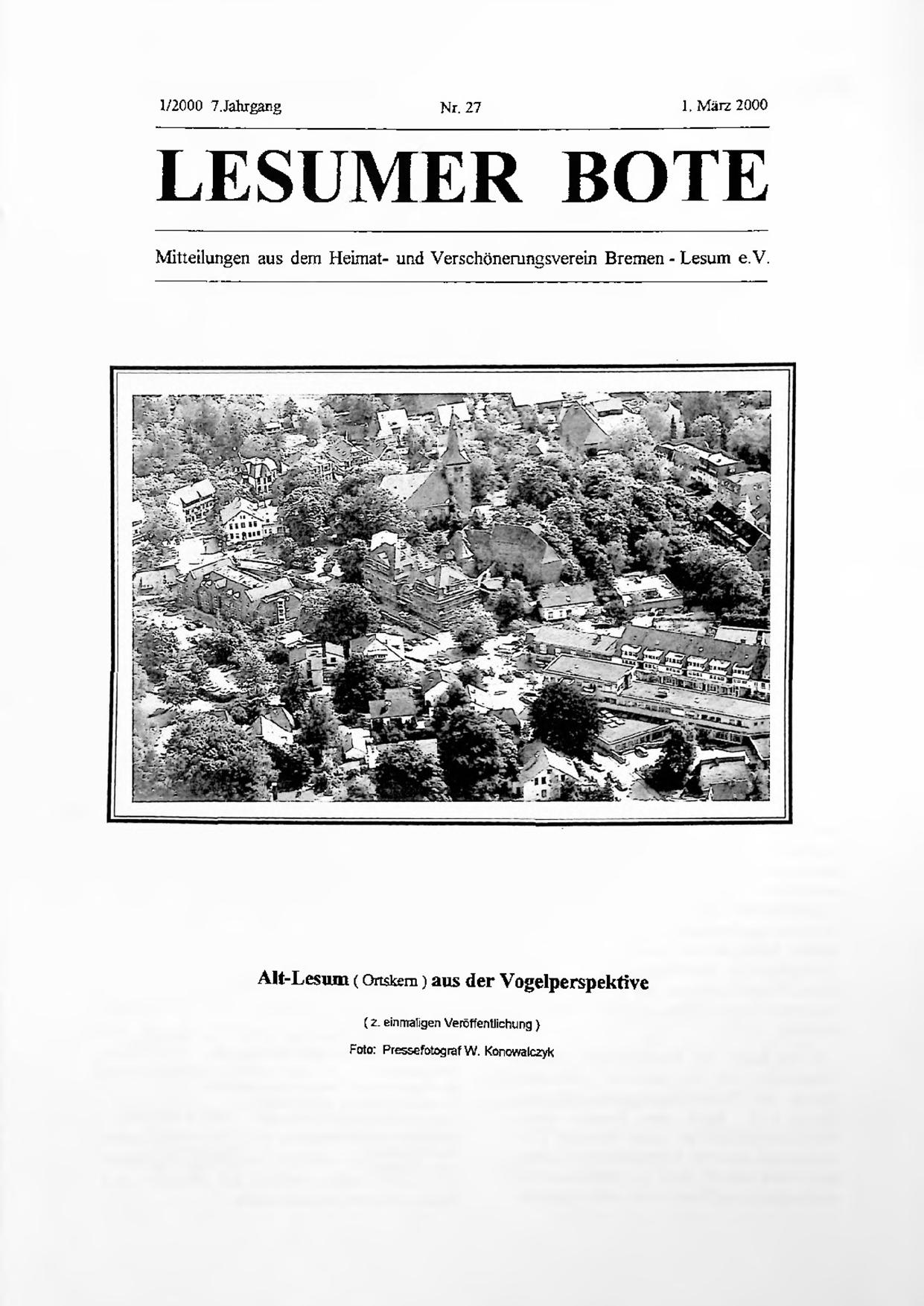 Titelbild Lesumer Bote Nr. 27