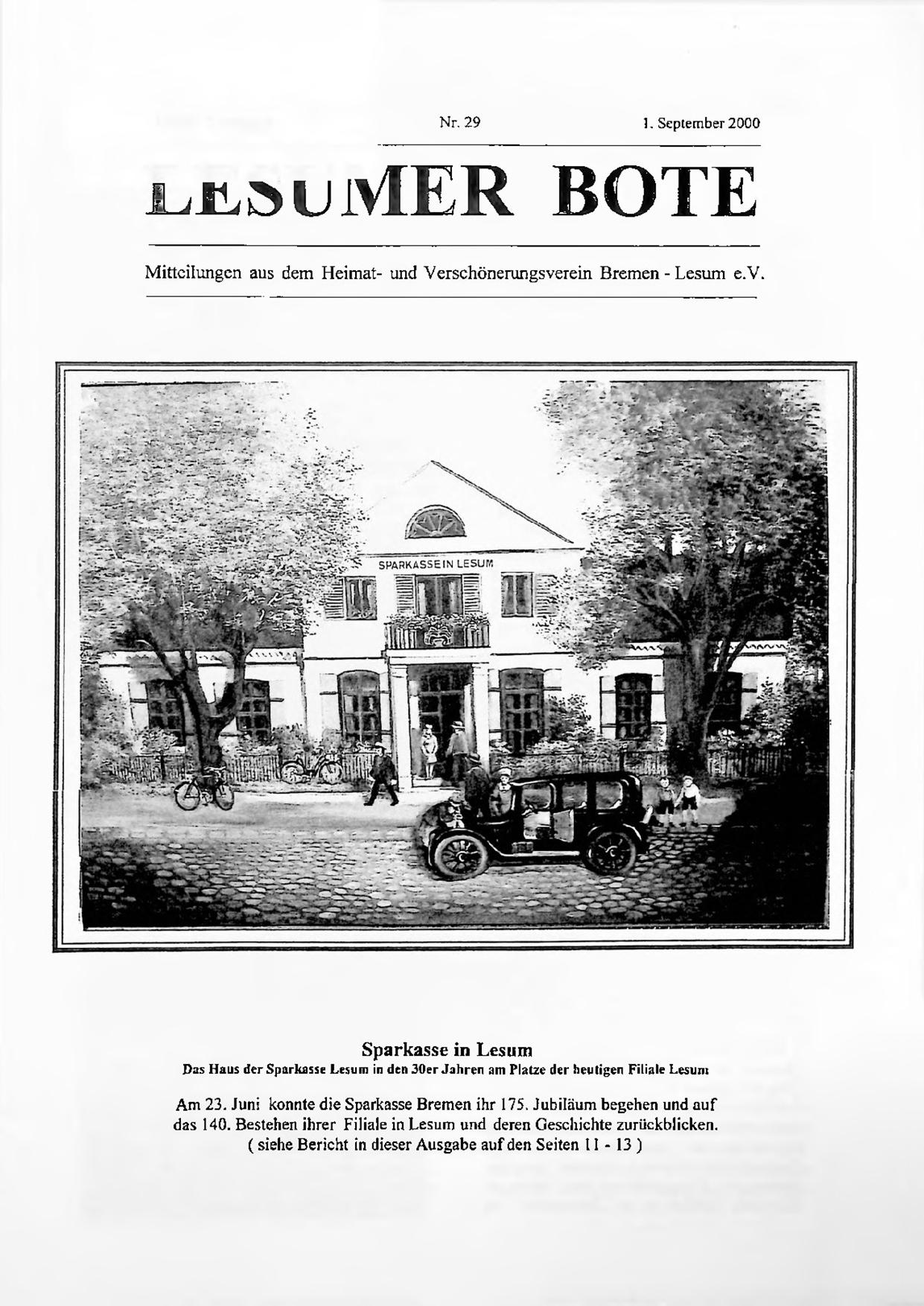 Titelbild Lesumer Bote Nr. 29