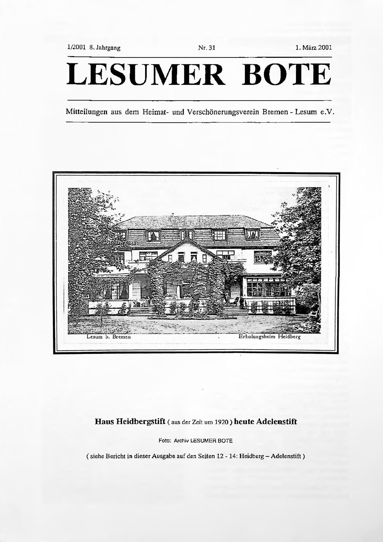 Titelbild Lesumer Bote Nr. 31