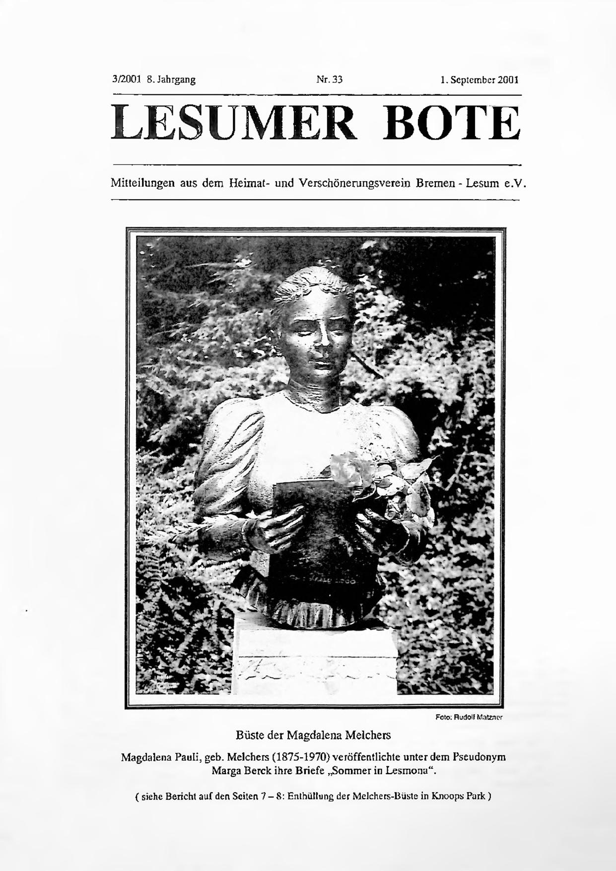 Titelbild Lesumer Bote Nr. 33