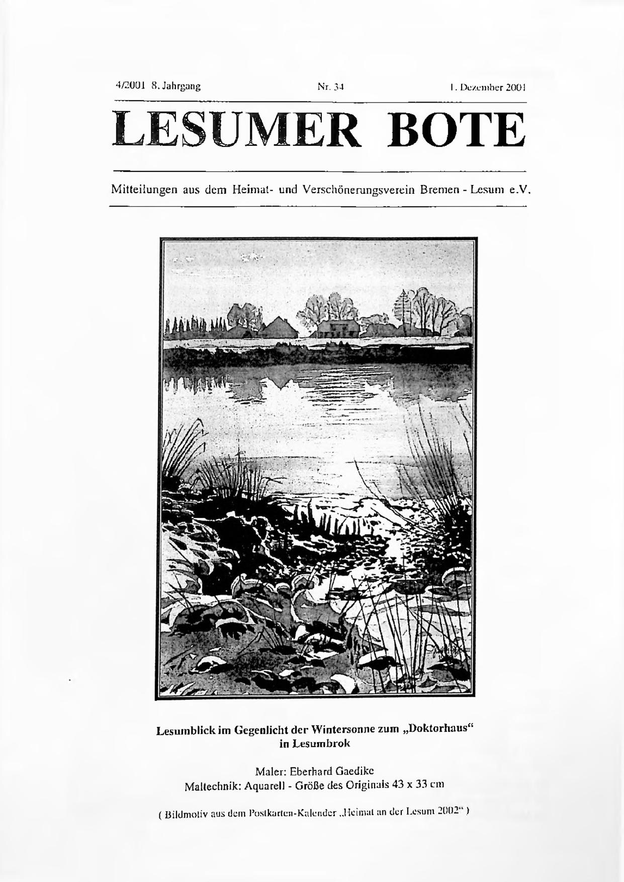 Titelbild Lesumer Bote Nr. 34