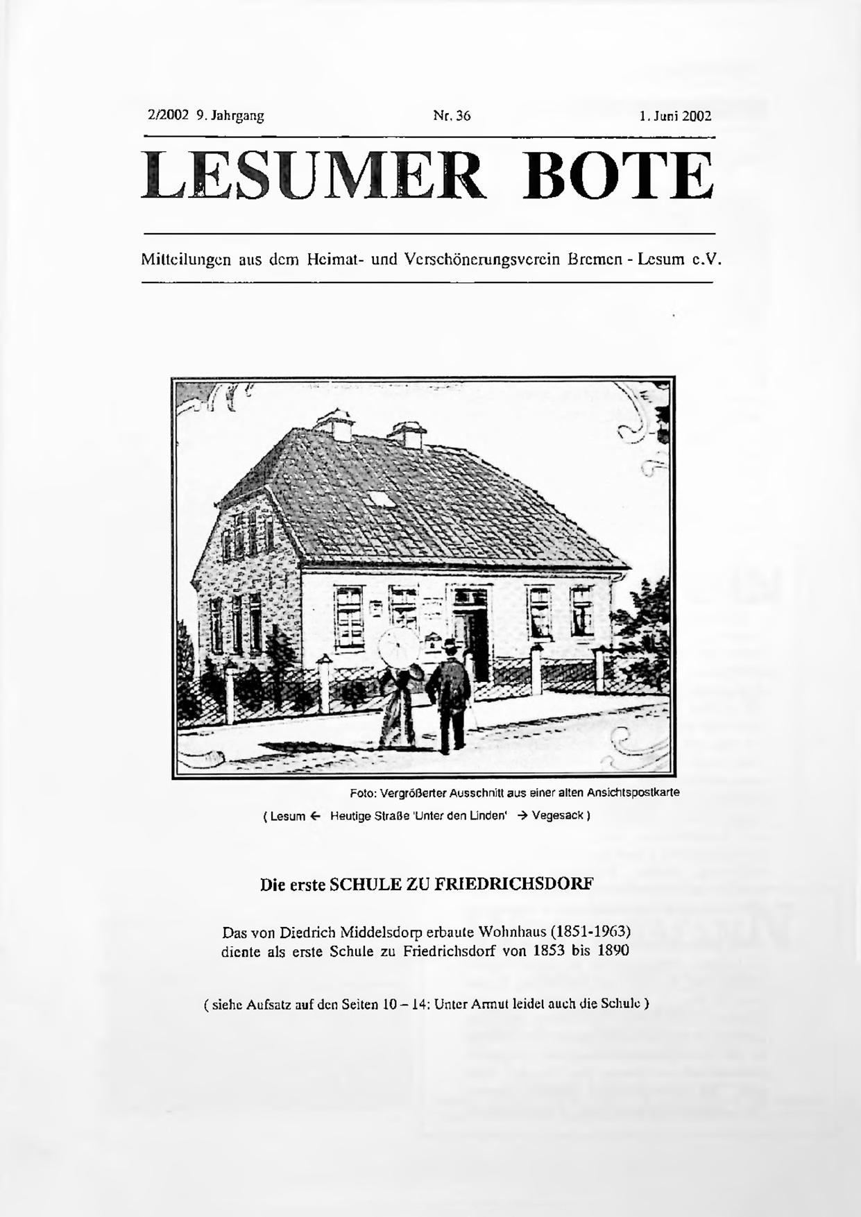 Titelbild Lesumer Bote Nr. 36