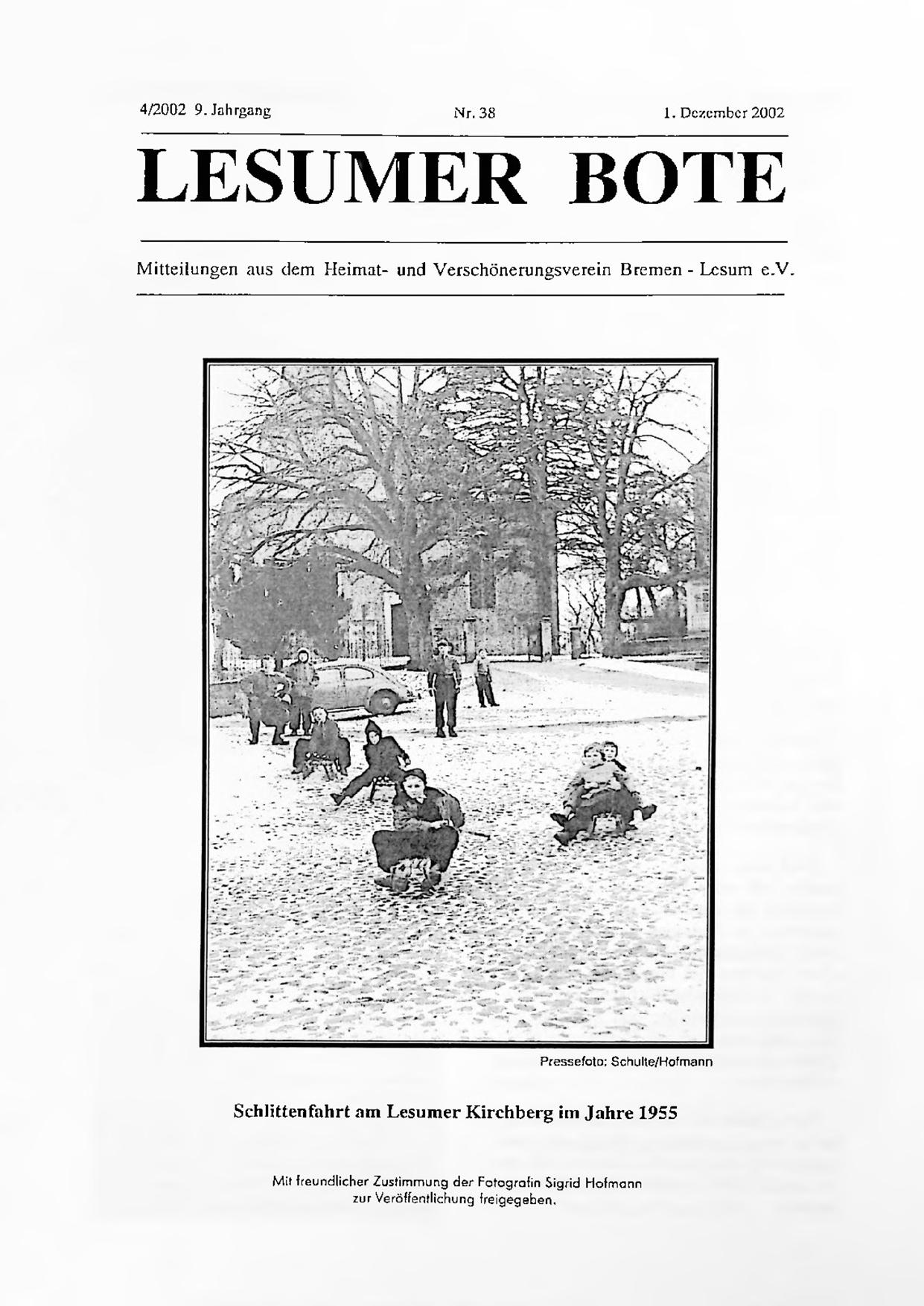 Titelbild Lesumer Bote Nr. 38