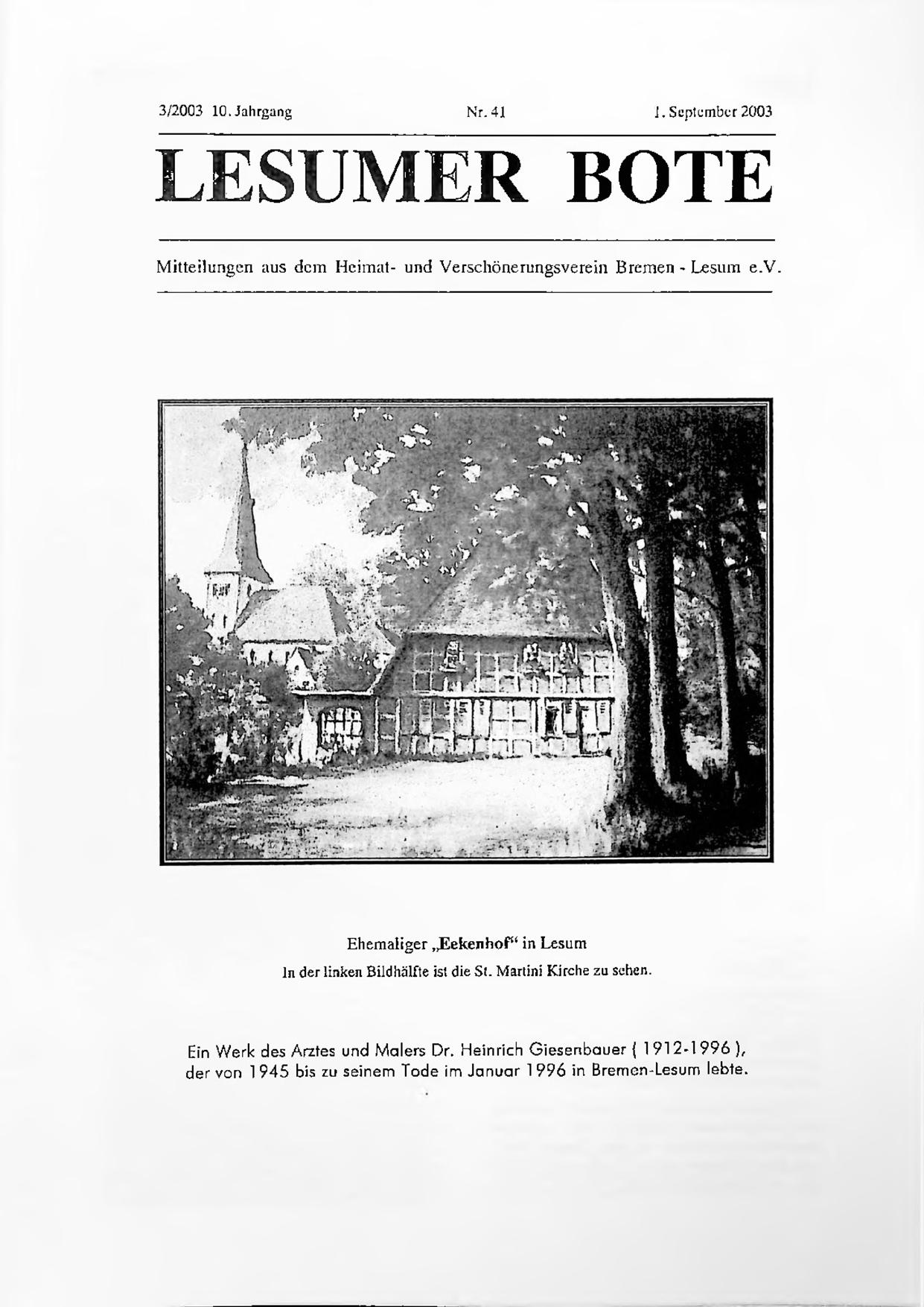 Titelbild Lesumer Bote Nr. 41