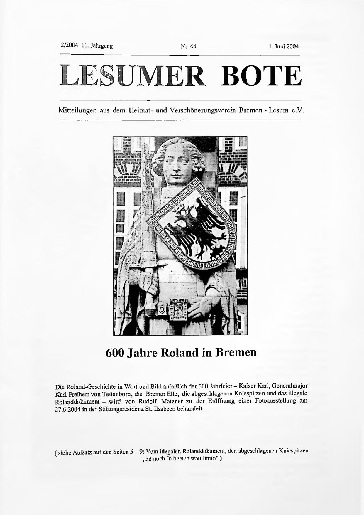Titelbild Lesumer Bote Nr. 44