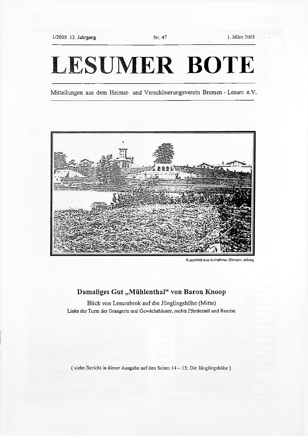 Titelbild Lesumer Bote Nr. 47