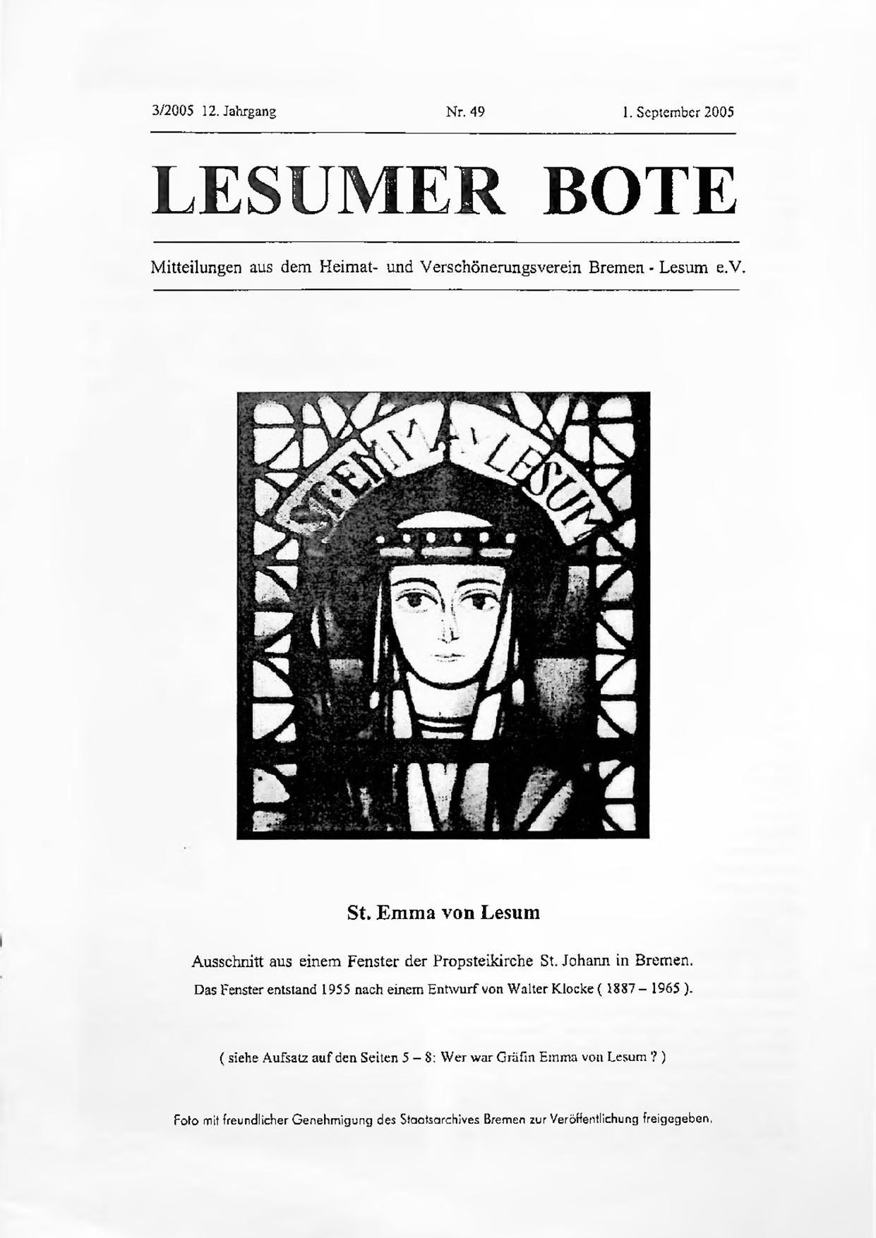 Titelbild Lesumer Bote Nr. 49