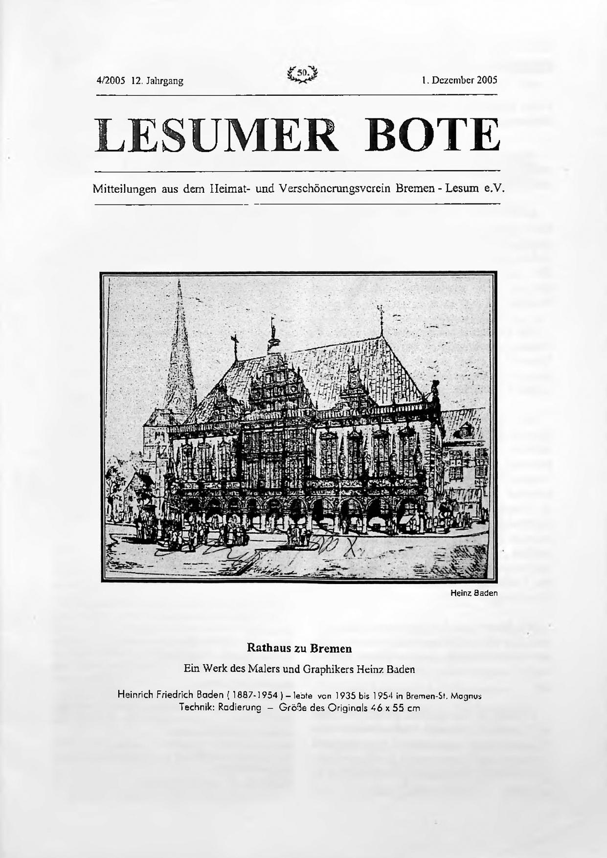 Titelbild Lesumer Bote Nr. 50