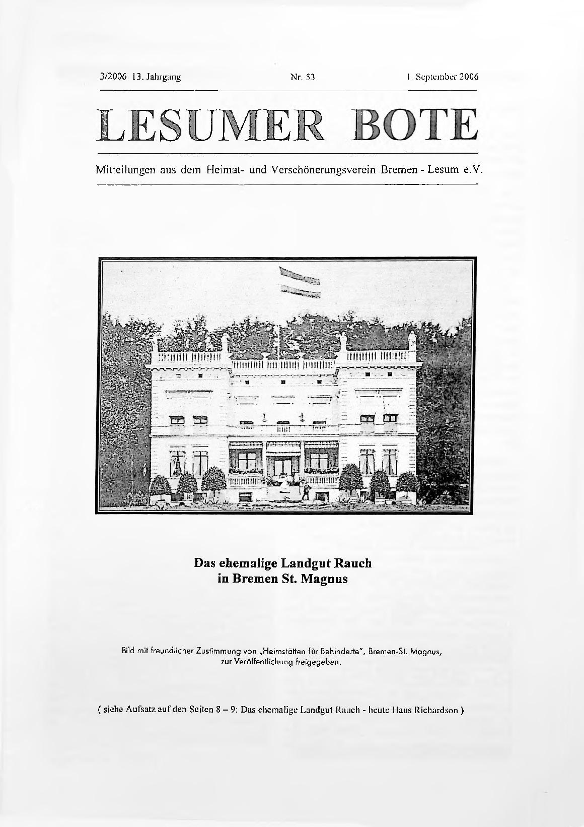 Titelbild Lesumer Bote Nr. 53
