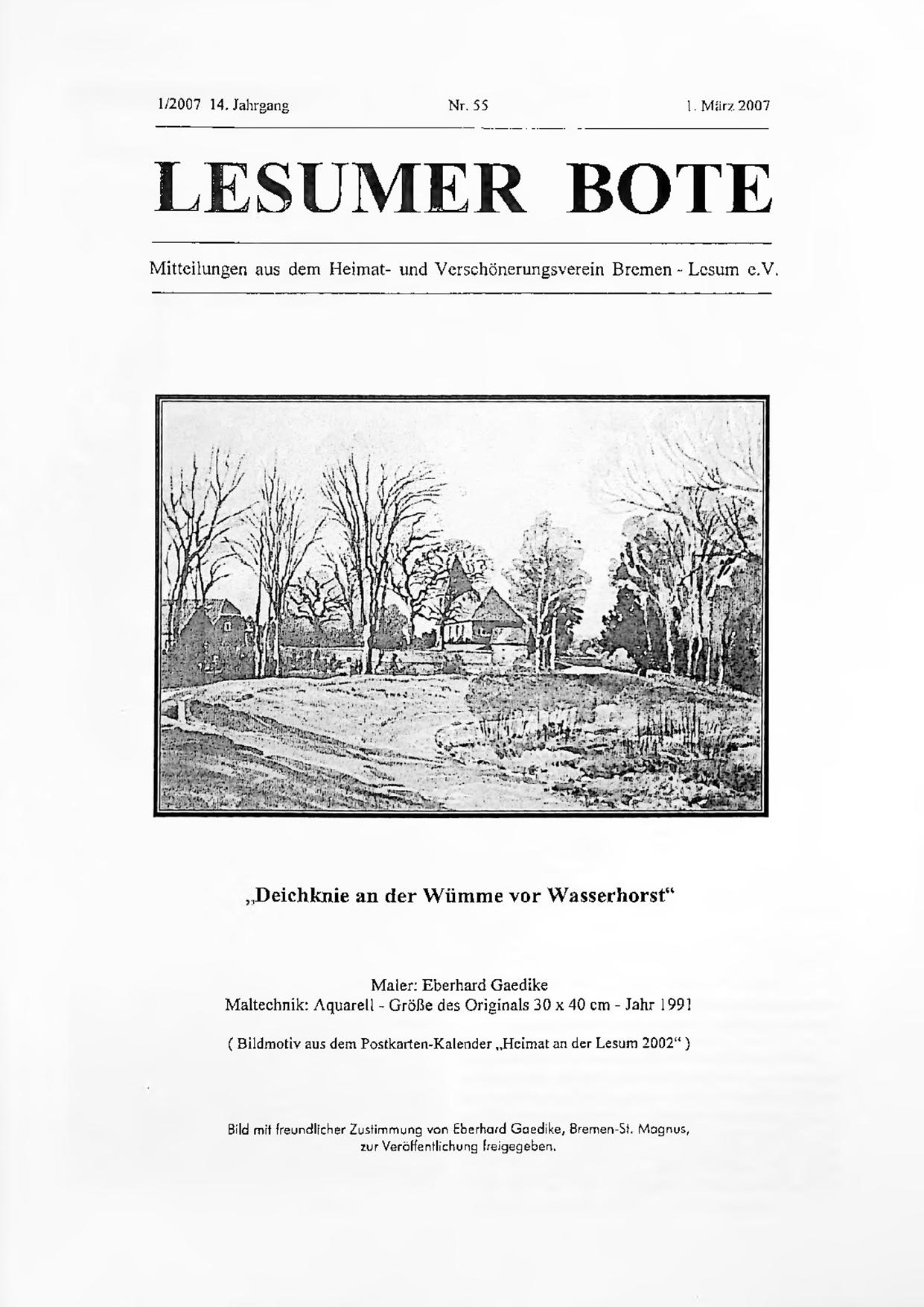 Titelbild Lesumer Bote Nr. 55