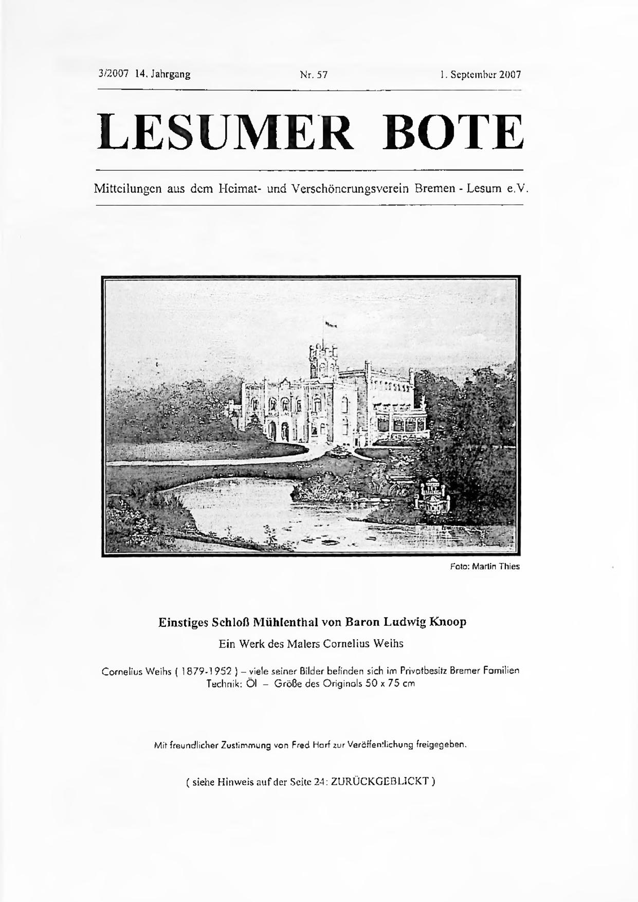 Titelbild Lesumer Bote Nr. 57