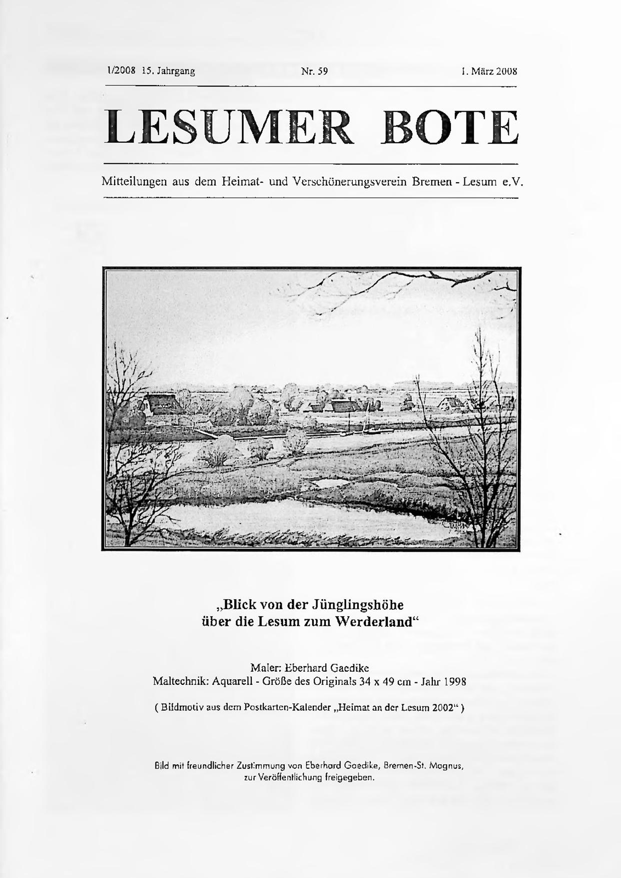 Titelbild Lesumer Bote Nr. 59