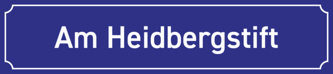 Straßennamenschild AM Heidbergstift