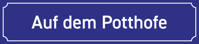 Straßennamenschild Auf dem Potthofe