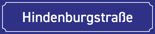 Straßennamenschild Hindenburgstraße