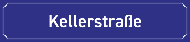 Straßennamenschild Kellerstraße