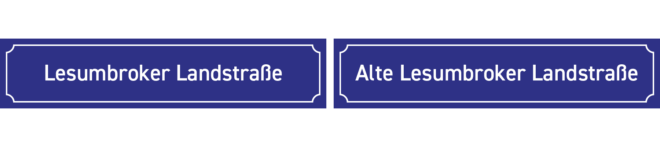 Straßennamenschilder Lesumbroker Landstraße / Alte Lesumbroker Landstraße