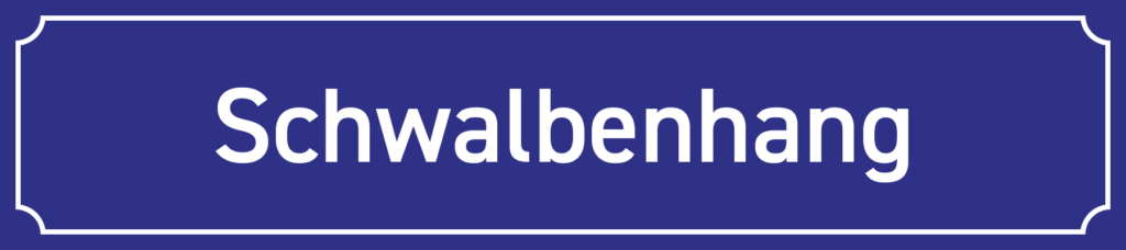 Straßennamenschild Schwalbenhang