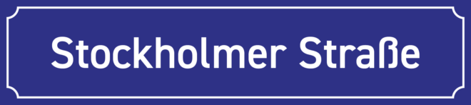 Straßennamenschild Stockholmer Straße