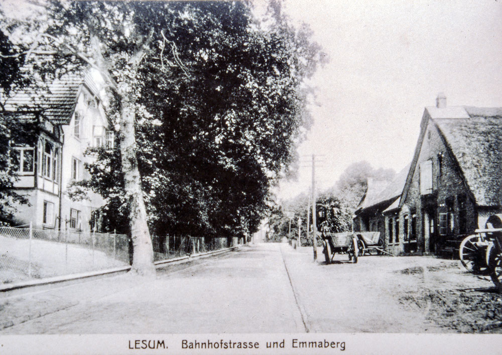 Schneiderstraße 5 und 8, früher Bahnhofstraße, Lesum, 1923, Archiv HVL