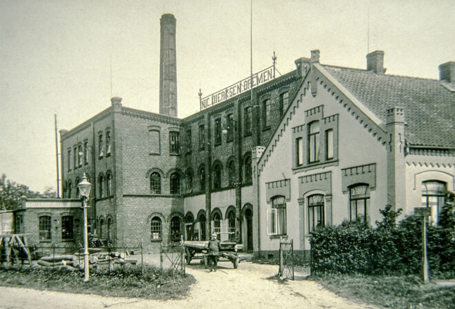 Kontorgebäude der Zigarrenkistenfabrik Nicolaus Dierksen, Stader Landstr. 72; Foto: um 1920
